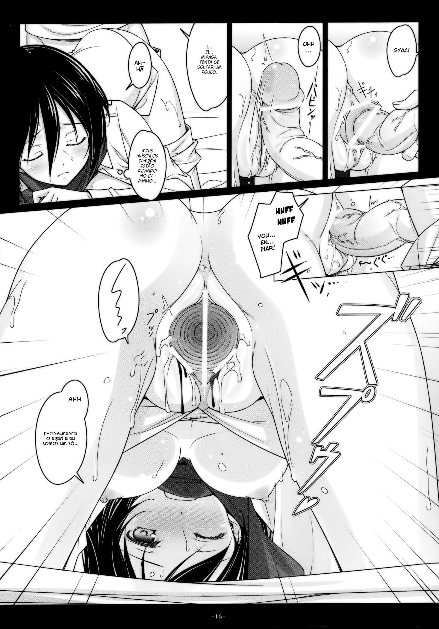 Shingeki no Kyojin Eren comendo a Mikasa Hentai