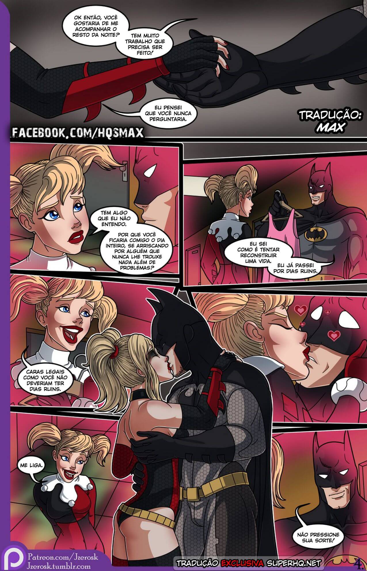 Arlequina x Batman O amor em Gotham Hentai